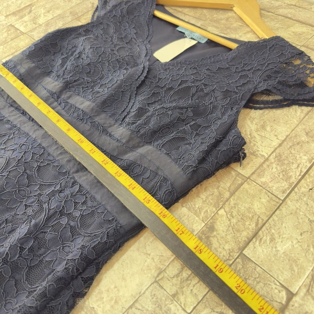 New Antonio Melani blue short sleeve lace mini sheath dress size 8 - Picture 11 of 16
